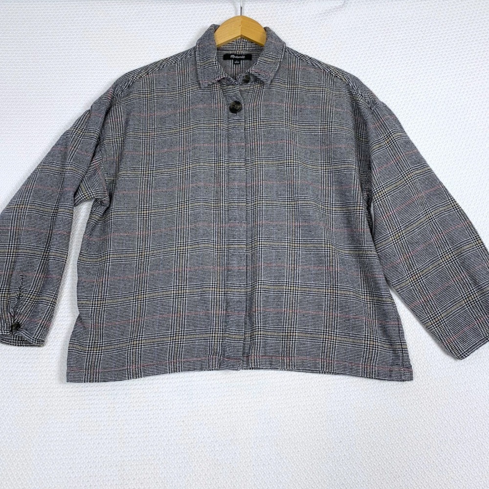 Madewell Womens S Bromley Plaid Cotton Oversize Flannel Boxy Shirt Button Down